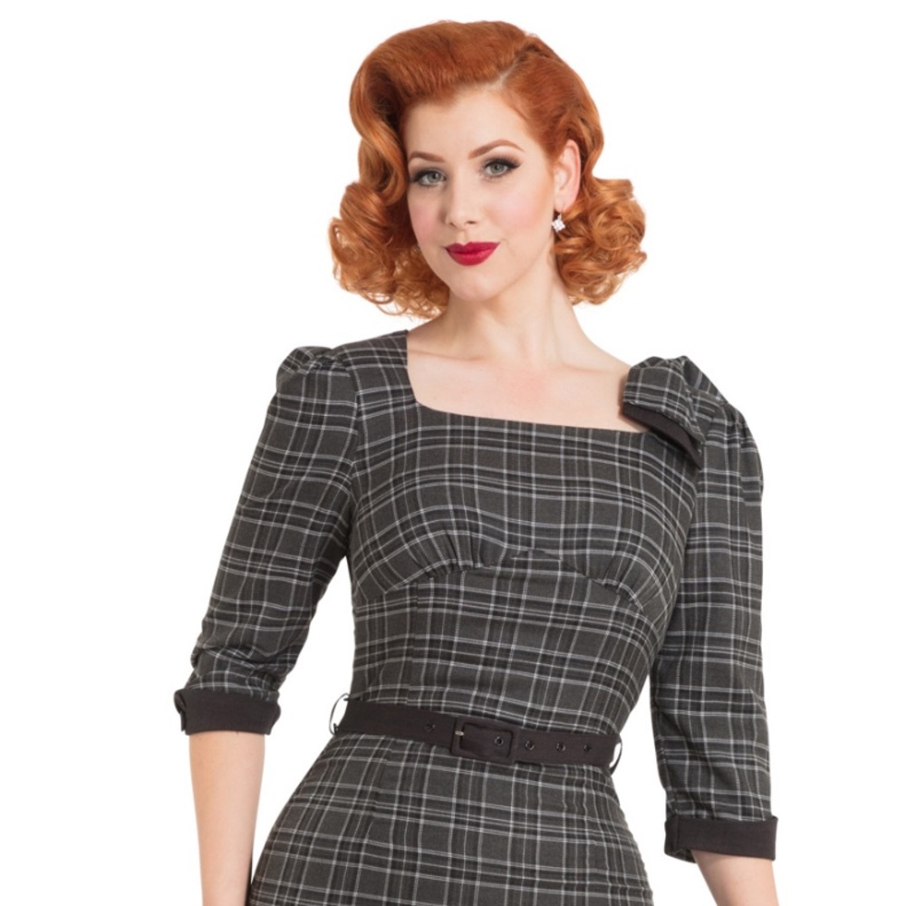 Voodoo Vixen Gray and White Asymmetrical Wiggle Dress